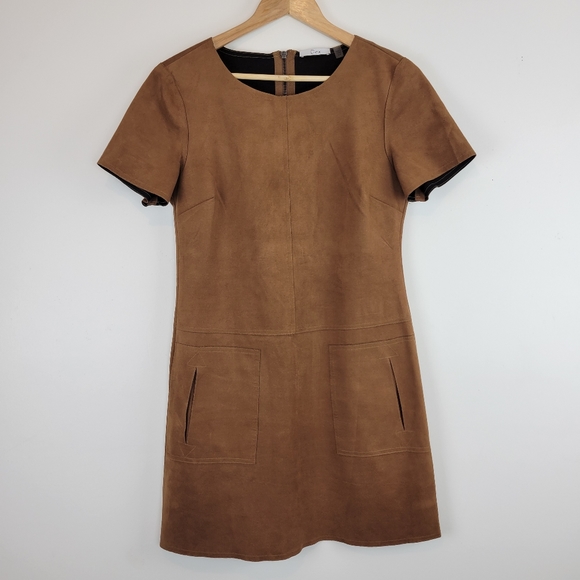DEX | Faux Brown Suede Dress Size Small - Picture 9 of 9